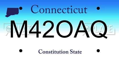 M42OAQ Connecticut License Plate