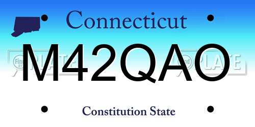 M42QAO Connecticut License Plate