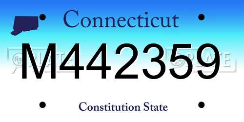 M442359 Connecticut License Plate