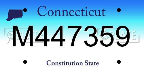 M447359 Connecticut License Plate