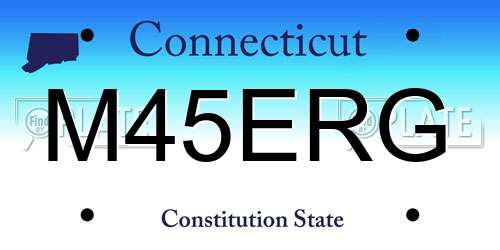 M45ERG Connecticut License Plate