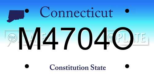 M4704O Connecticut License Plate