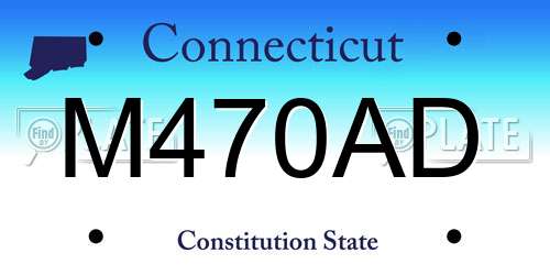 M470AD Connecticut License Plate