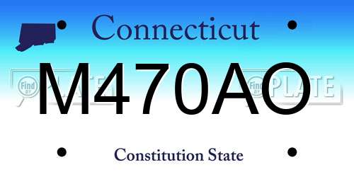 M470AO Connecticut License Plate