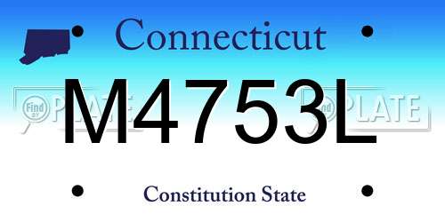 M4753L Connecticut License Plate