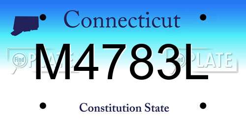 M4783L Connecticut License Plate