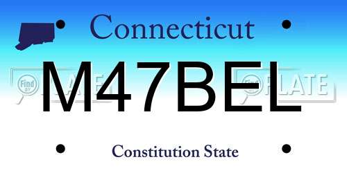 M47BEL Connecticut License Plate