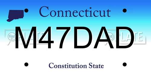 M47DAD Connecticut License Plate