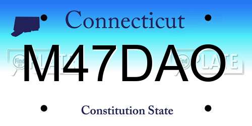 M47DAO Connecticut License Plate