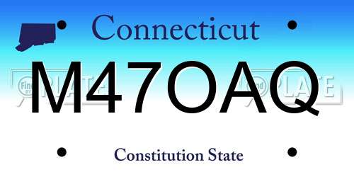 M47OAQ Connecticut License Plate