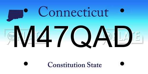 M47QAD Connecticut License Plate