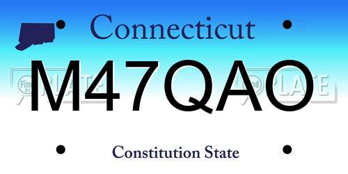 M47QAO Connecticut License Plate
