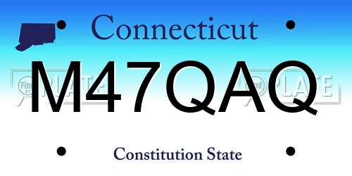 M47QAQ Connecticut License Plate