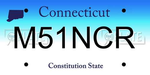 M51NCR Connecticut License Plate