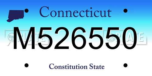 M526550 Connecticut License Plate