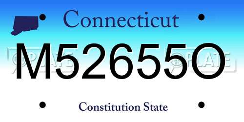 M52655O Connecticut License Plate