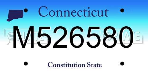 M526580 Connecticut License Plate