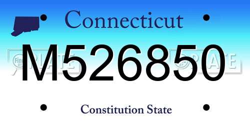 M526850 Connecticut License Plate