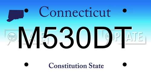 M530DT Connecticut License Plate