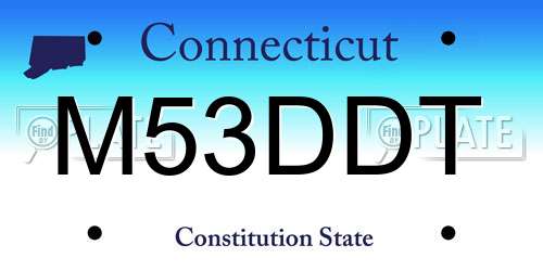 M53DDT Connecticut License Plate