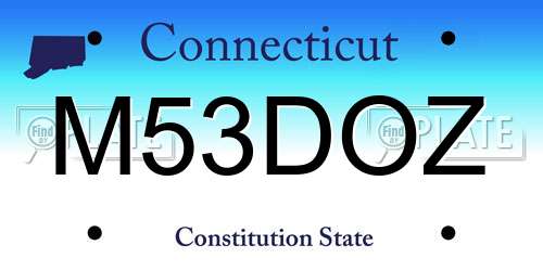 M53DOZ Connecticut License Plate