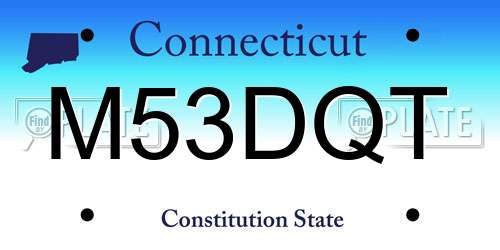 M53DQT Connecticut License Plate