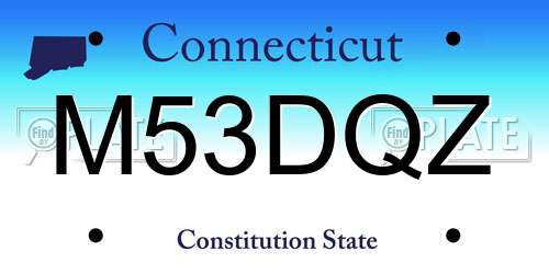 M53DQZ Connecticut License Plate