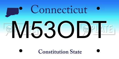 M53ODT Connecticut License Plate