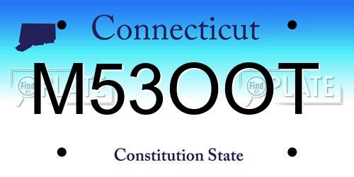 M53OOT Connecticut License Plate