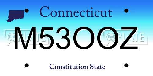 M53OOZ Connecticut License Plate