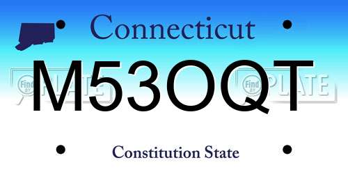 M53OQT Connecticut License Plate