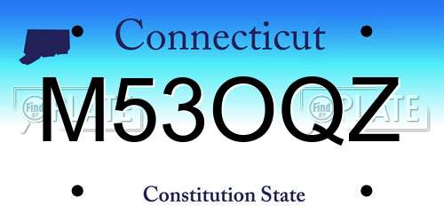 M53OQZ Connecticut License Plate