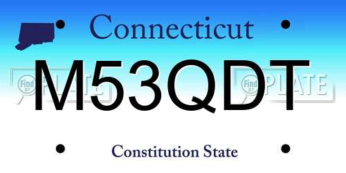 M53QDT Connecticut License Plate