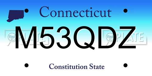 M53QDZ Connecticut License Plate