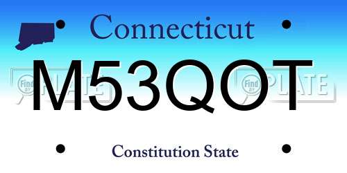 M53QOT Connecticut License Plate