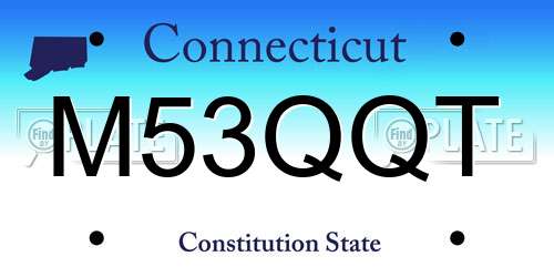 M53QQT Connecticut License Plate