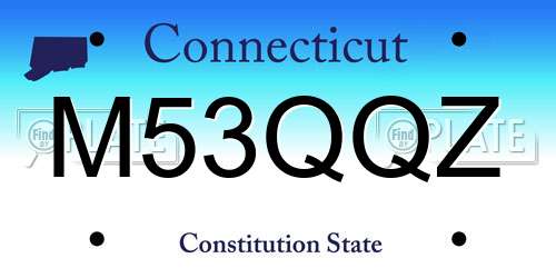M53QQZ Connecticut License Plate