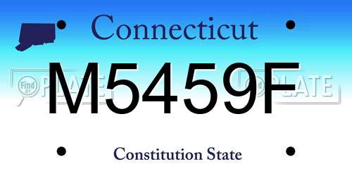 M5459F Connecticut License Plate