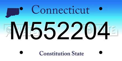 M552204 Connecticut License Plate