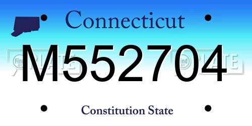 M552704 Connecticut License Plate