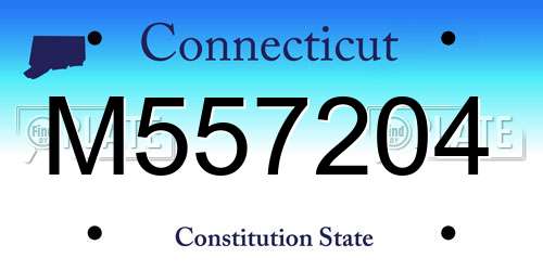 M557204 Connecticut License Plate