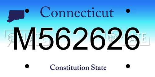 M562626 Connecticut License Plate