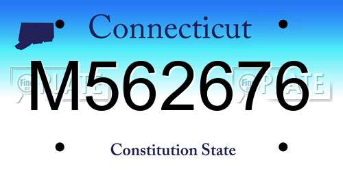 M562676 Connecticut License Plate