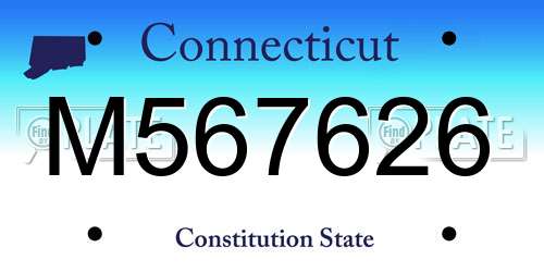 M567626 Connecticut License Plate