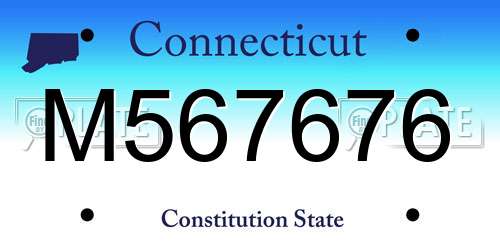 M567676 Connecticut License Plate