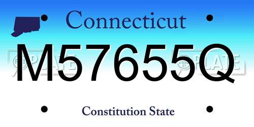 M57655Q Connecticut License Plate