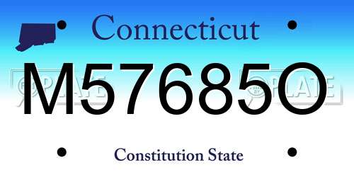 M57685O Connecticut License Plate
