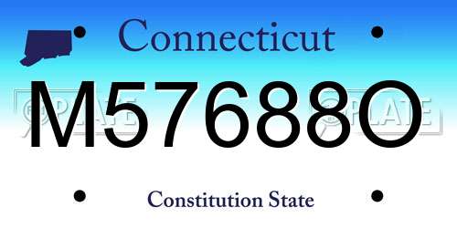 M57688O Connecticut License Plate