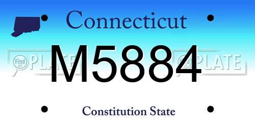 M5884 Connecticut License Plate
