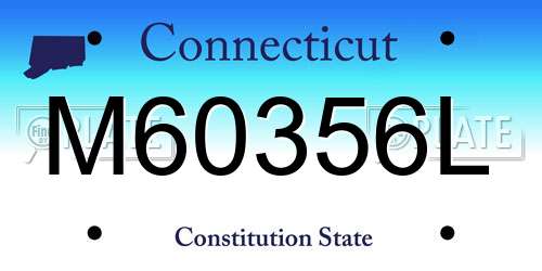 M60356L Connecticut License Plate
